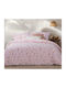 Nef-Nef Homeware Duvet Cover Set Cotton Single with Pillowcase 170x240 Plant Pink