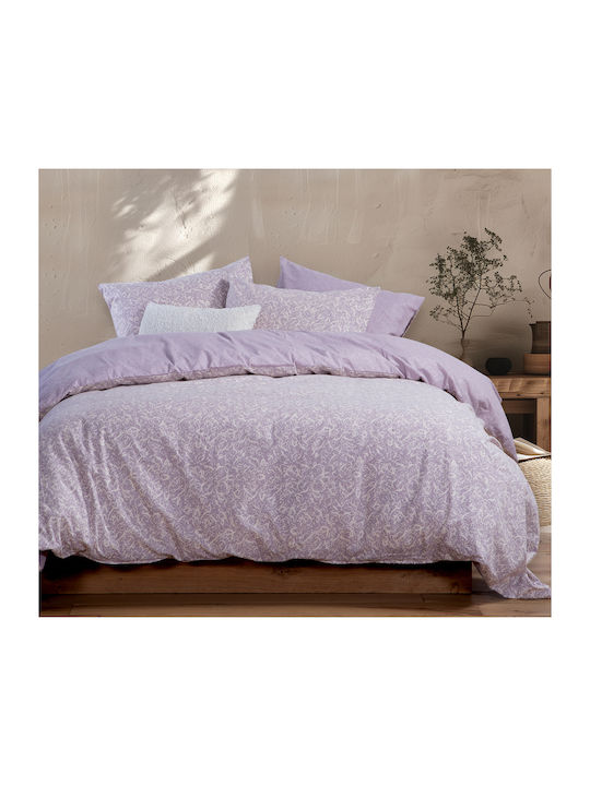Nef-Nef Homeware Duvet Cover Set Flannel Queen with 2 Pillowcases 240x230 Sorial Mauve