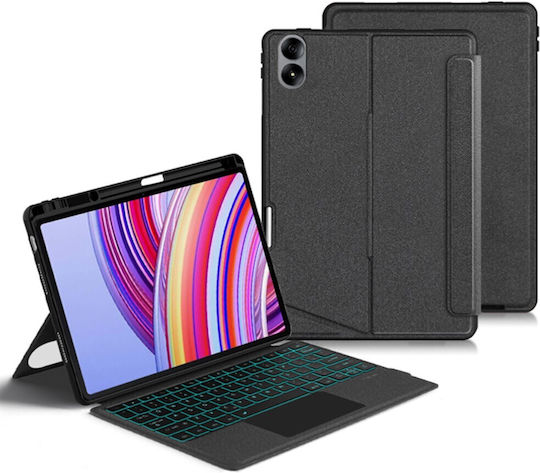 Touchpad Bluetooth Klappdeckel mit Tastatur Schwarz (Xiaomi Redmi Pad Pro 12.1)