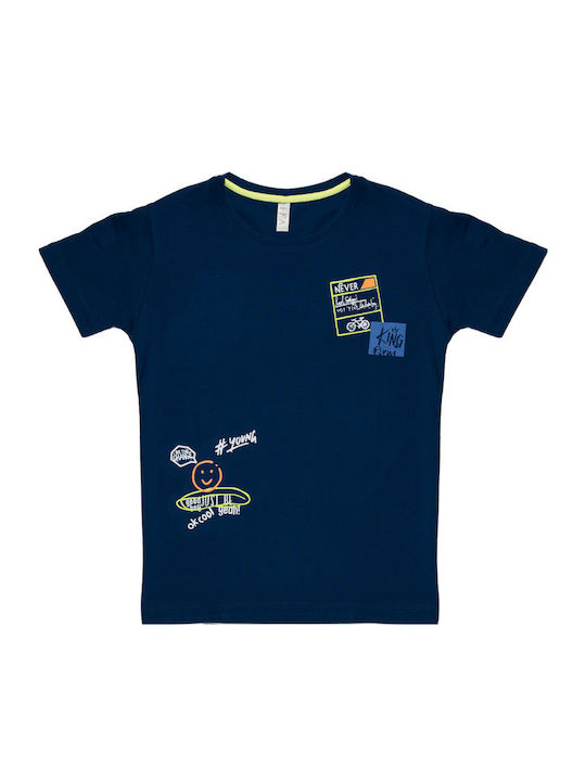 Παιδικό T-shirt Μπλε Σκούρο King Gym
