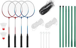 Badminton-Set 4 Schläger Netz 620x151 cm 4016331 Mehrfarbig