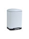 Ankor Waste Bin Waste Metallic with Pedal White 12lt 1pcs
