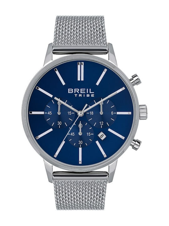 Breil Ανδρικό Ρολόι Μπαταρίας με Ασημί Μεταλλικό Μπρασελέ