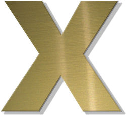 Hausbuchstaben-Aufkleber ''x'' 80 x 64 mm mattg...