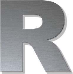 Γράμμα Κατοικιών Αυτοκόλλητο ''r'' 80 X 64 Mm Inox Ματ Πλαστικό Darvin