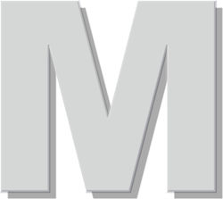 House Letter Sticker ''m'' 80 X 64 Mm White Mat...