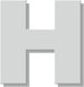 House Letter Sticker "h" 80 X 64 Mm White Matte...