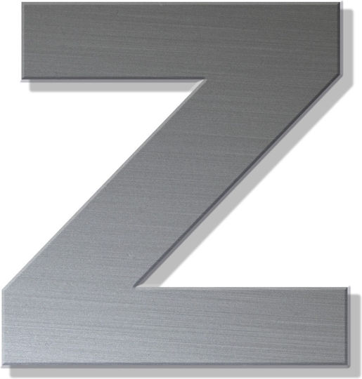 Γράμμα Κατοικιών Αυτοκόλλητο ''ζ'' 80 X 64 Mm Inox Ματ Πλαστικό Darvin