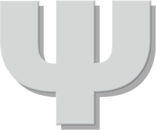 House Letter Sticker ''ψ'' 80 X 64 Mm White Matte Plastic Darvin