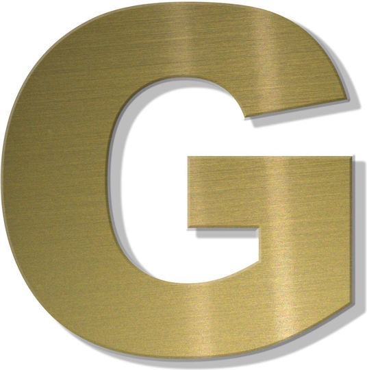 Γράμμα Κατοικιών Αυτοκόλλητο ''g'' 80 X 64 Mm Χρυσό Ματ Πλαστικό Darvin