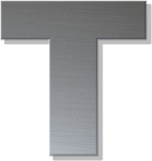 House Letter Sticker ''t'' 80 X 64 Mm Inox Matte Plastic Darvin