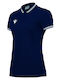 Damen Sportlich Polo Bluse Gestreift Navy/White