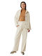 Women's Fabric Trousers White - Offwhite