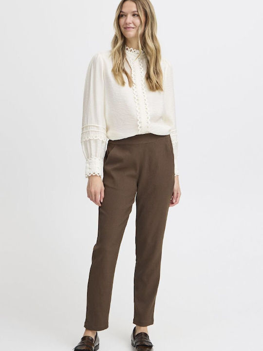 Damen Stoff Hose Brown