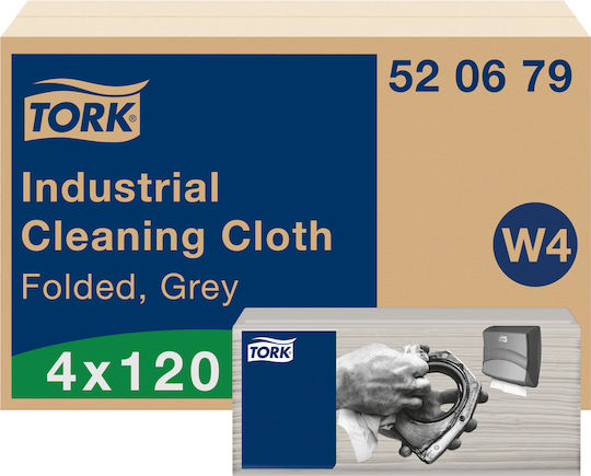 Industrial Cleaning Cloth Non-woven Sheets Grey 1-ply 35.5x42.8 Cm 4x120pcs Tork 520679