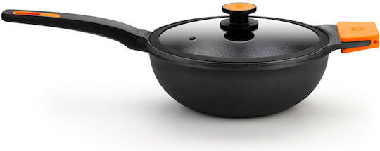 Bra Efficient Wok Cu capac din Aluminiu Turnat cu Strat Antiaderent 28cm