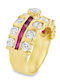 Xryseio Damen Ring mit Zirkonia aus Gold 18K