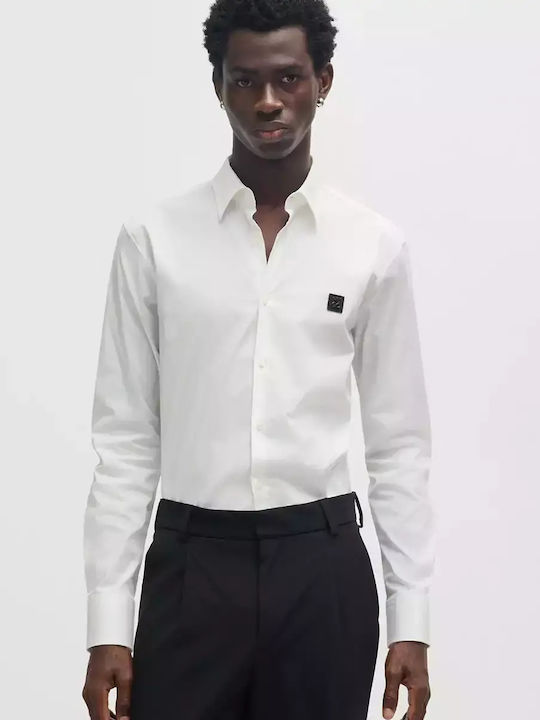 Hugo Ermo Baumwolle Hemd White