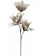 Dekorativer Blumen-Triclone 68 cm Weiß-Grau