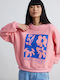 24 Colours Women's Fleece Sweatshirt Pink