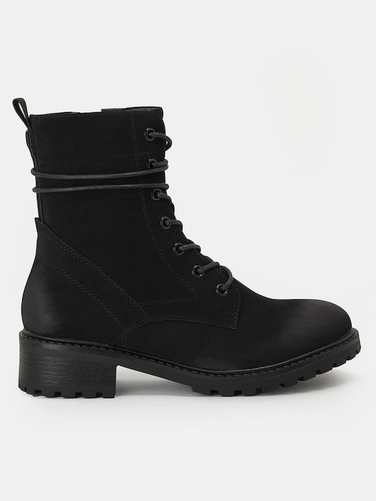 Wildleder Stiefeletten Damen Schwarz