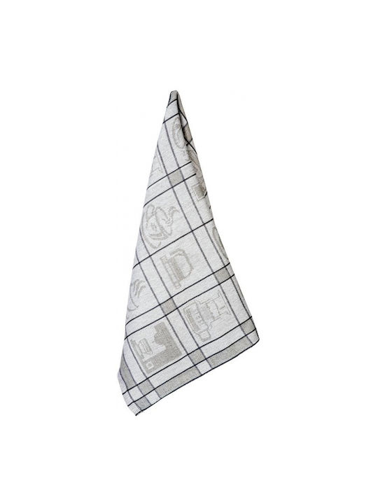 Kitchen Towel Coffee Grey Linen 45x65cm