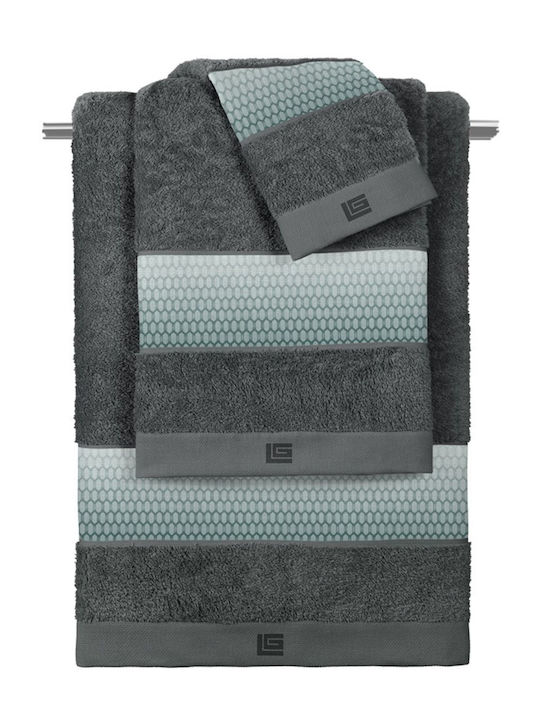 Guy Laroche Bath Towel Set 3pcs Aqua Grey Anthracite Weight 500gr/m²