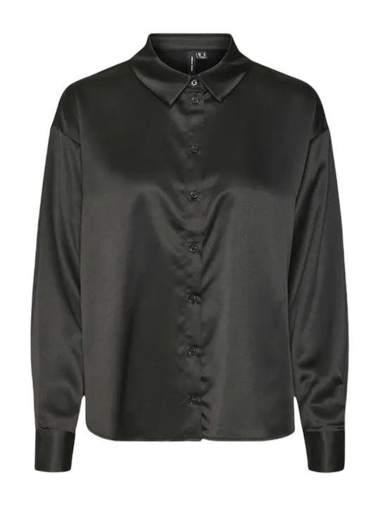 Vero Moda Langärmelig Damen Hemd Black Druck