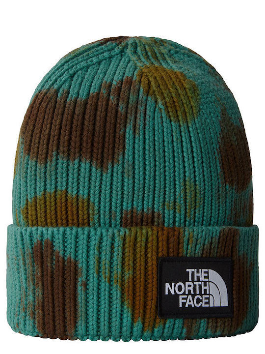 The North Face Logo Box Beanie Unisex Beanie Knitted in Turquoise color