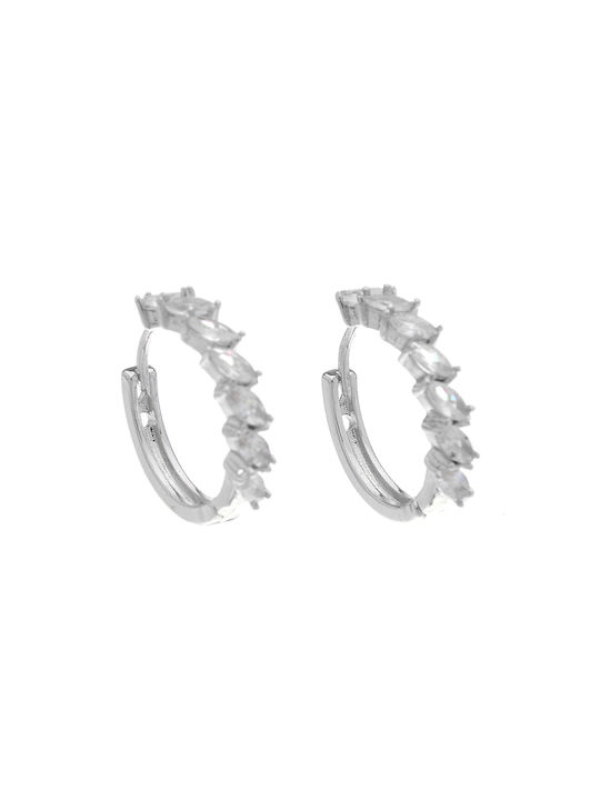 Hoop Earrings with Stones Xm-8801-1 Silver