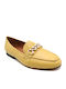 Δερμάτινα Γυναικεία Loafers σε Κίτρινο Χρώμα