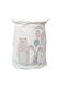 ecarla Children's Storage Basket made of Fabric Bear Party White 1pcs