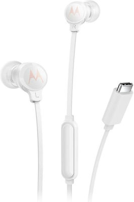 Motorola 14591-0050 Earbuds Handsfree Headphones with Connector USB-C White