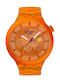 Swatch Swatch Γυναικείο Ρολόι 47mm Μπαταρίας με Πορτοκαλί Καουτσούκ Λουράκι