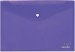 Typotrust Folder Transparent with Button for Paper A4 Purple