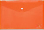 Typotrust Folder Transparent with Button for Paper A4 Orange