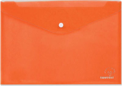 Typotrust Folder Transparent with Button for Paper A4 Orange