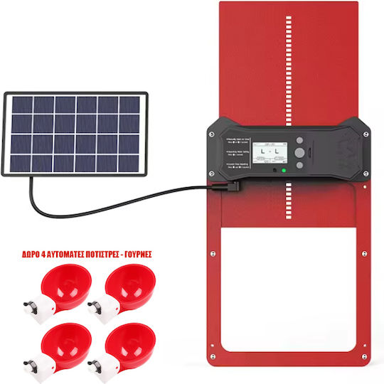 Metal Automatic Chicken Coop Door Solar Panel Timer Light Sensor