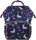 Queen Mother Backpack Diaper Bag Lequeen Blue 40x28x17cm