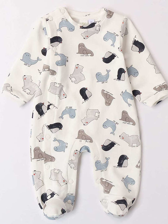 iDO Baby Bodysuit Long-Sleeved Animal Print Ecru