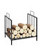 Outsunny Metalic Raft Depozitare lemne 44.5x33x46.5cm Negru