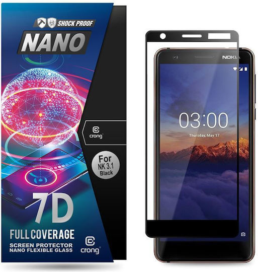 Crong 7d Nano Flexible Glass 9h Hybrid Glass Full Screen Nokia 3.1