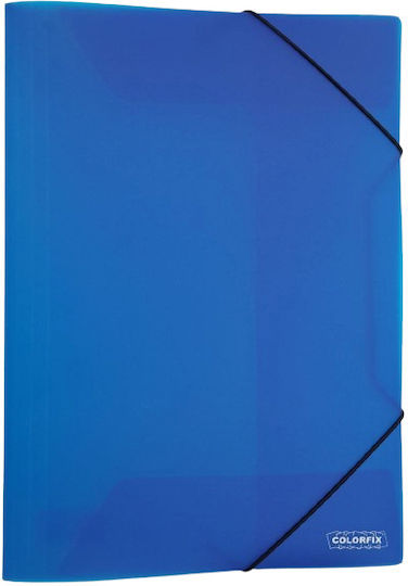 Colorfix Φάκελος Πρεσπάν Διαφανής με Λάστιχο και Αυτιά για Χαρτί A4 Μπλε