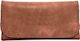 Lederne Tabaktasche in Orange mit Verschluss