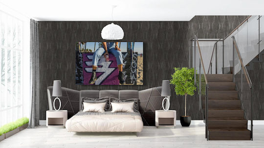 Pictură Graffiti pe Denim 120x80