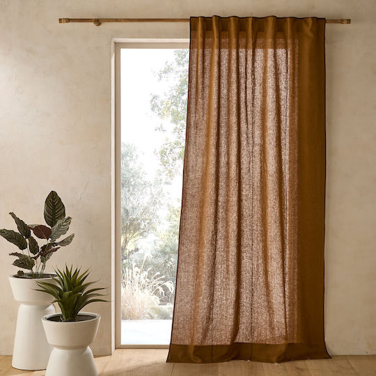 Am.Pm Vorhang mit Tunnel Braun 350527804_10522_46 140x260cm
