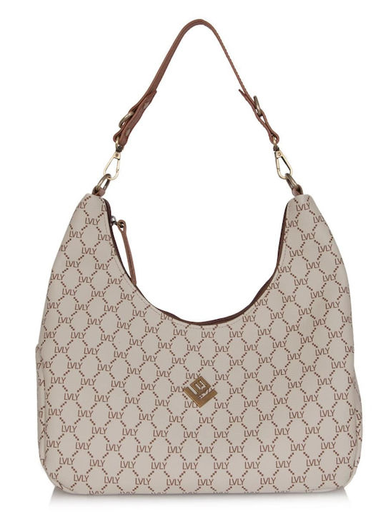 Mosaic Leather Women's Bag Shoulder Beige