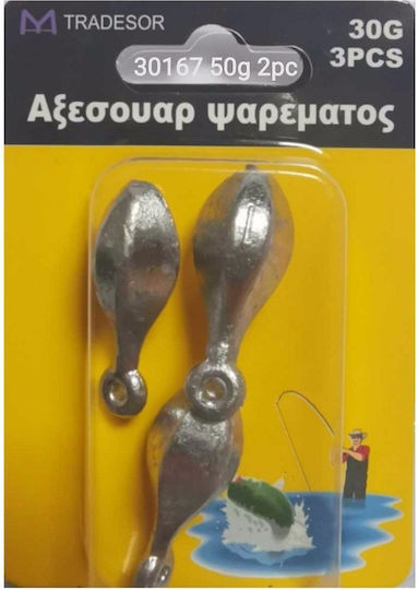 Kruzzel Βαρίδιο Ψαρέματος Μολύβδου 50gr Σετ 2τμχ