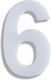 House Number Sticker ''No6'' 73 X 50 Mm White M...
