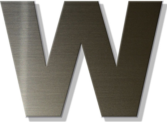 House Letter Sticker ''w'' 80 X 64 Mm Bronze Plastic Darvin